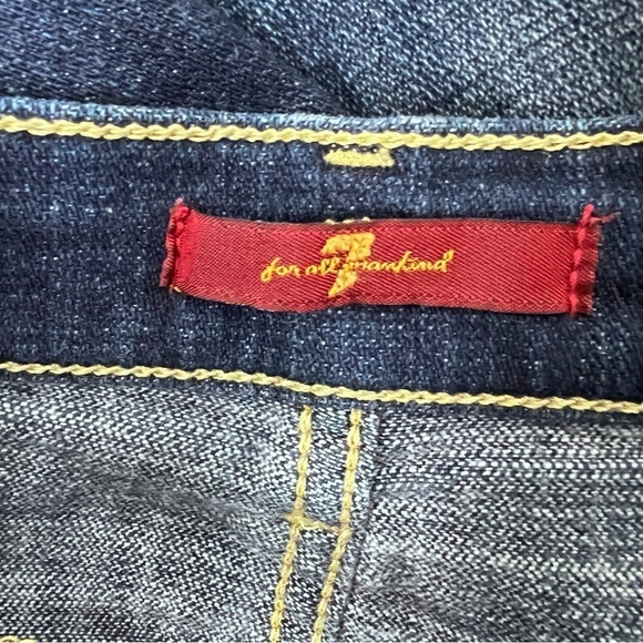 7 For All Mankind Wide Leg Capris Raw Hem High Rise Size 26 - Picture 9 of 12